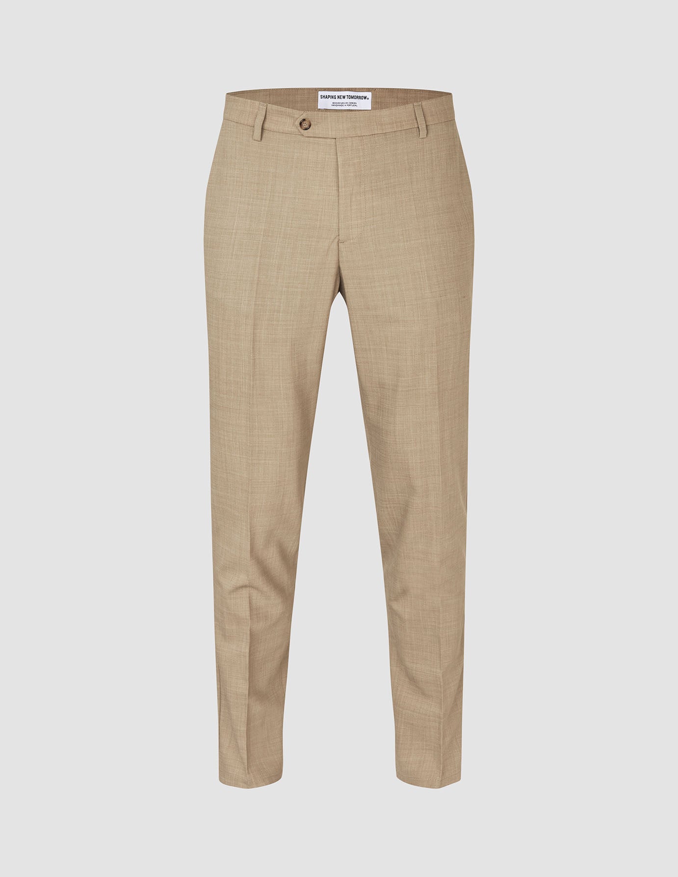 Tech Wool Suit Pants Slim Sand